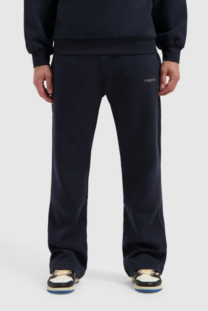 Fleece Track Suit Crewneck Set - Navy Blue