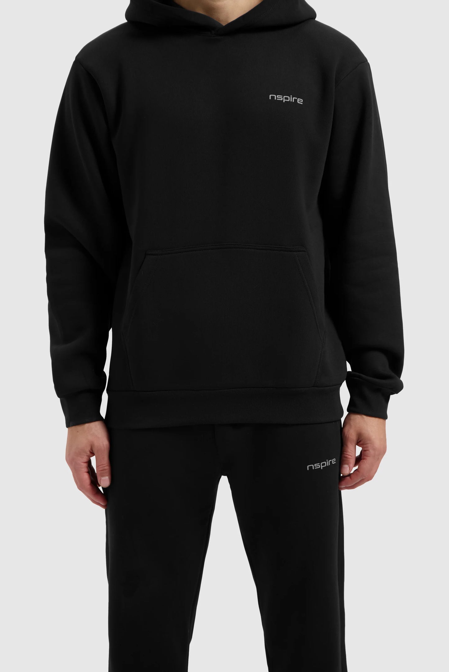 Fleece Track Suit Hoodie Set - Black