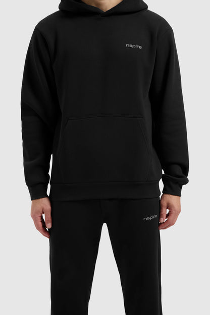 Fleece Track Suit Hoodie Set - Black