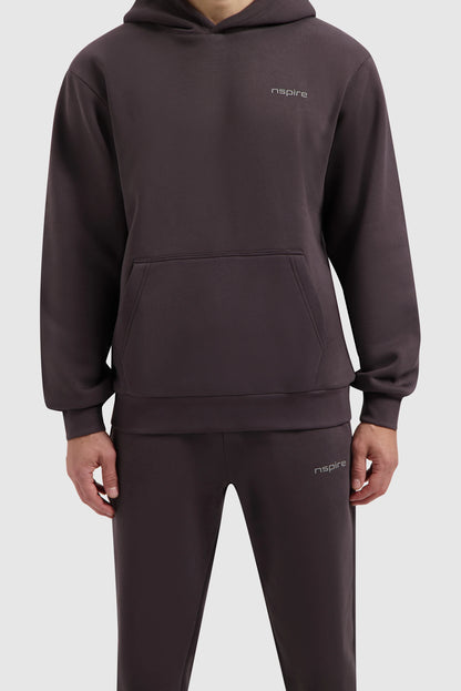 Fleece Track Suit Hoodie Set - Dark Brown