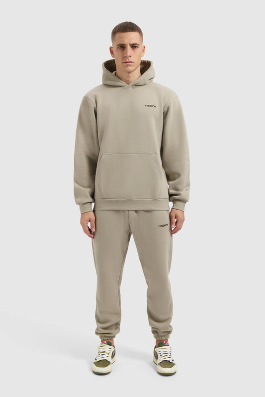 Fleece Track Suit Hoodie Set - Beige