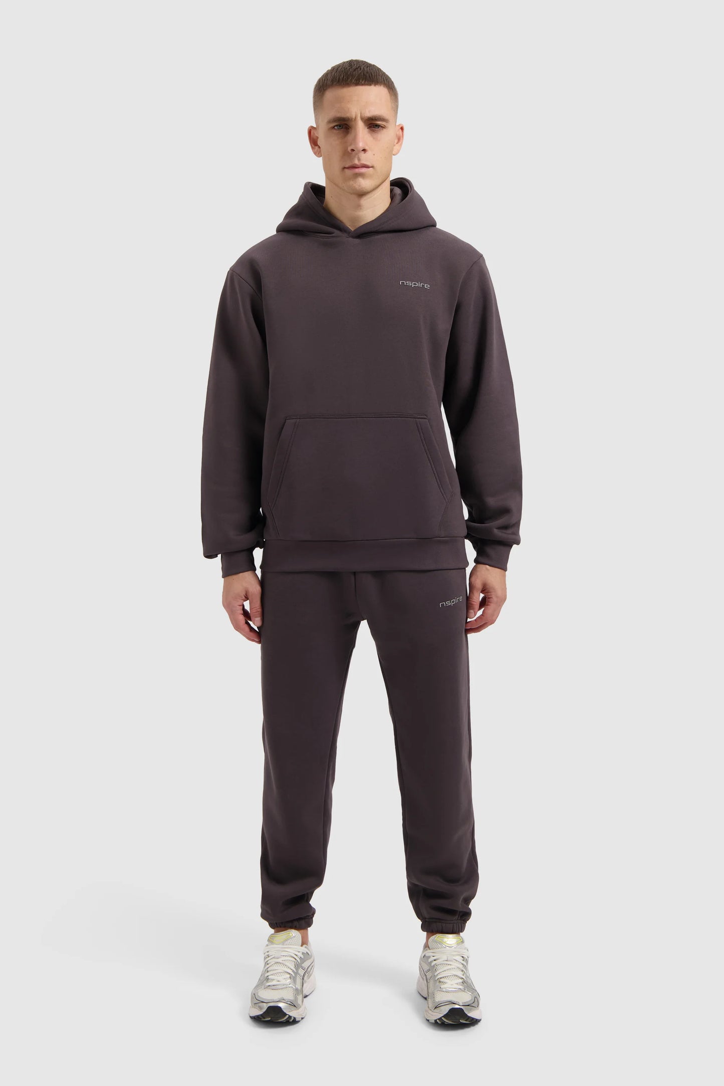 Fleece Track Suit Hoodie Set - Dark Brown