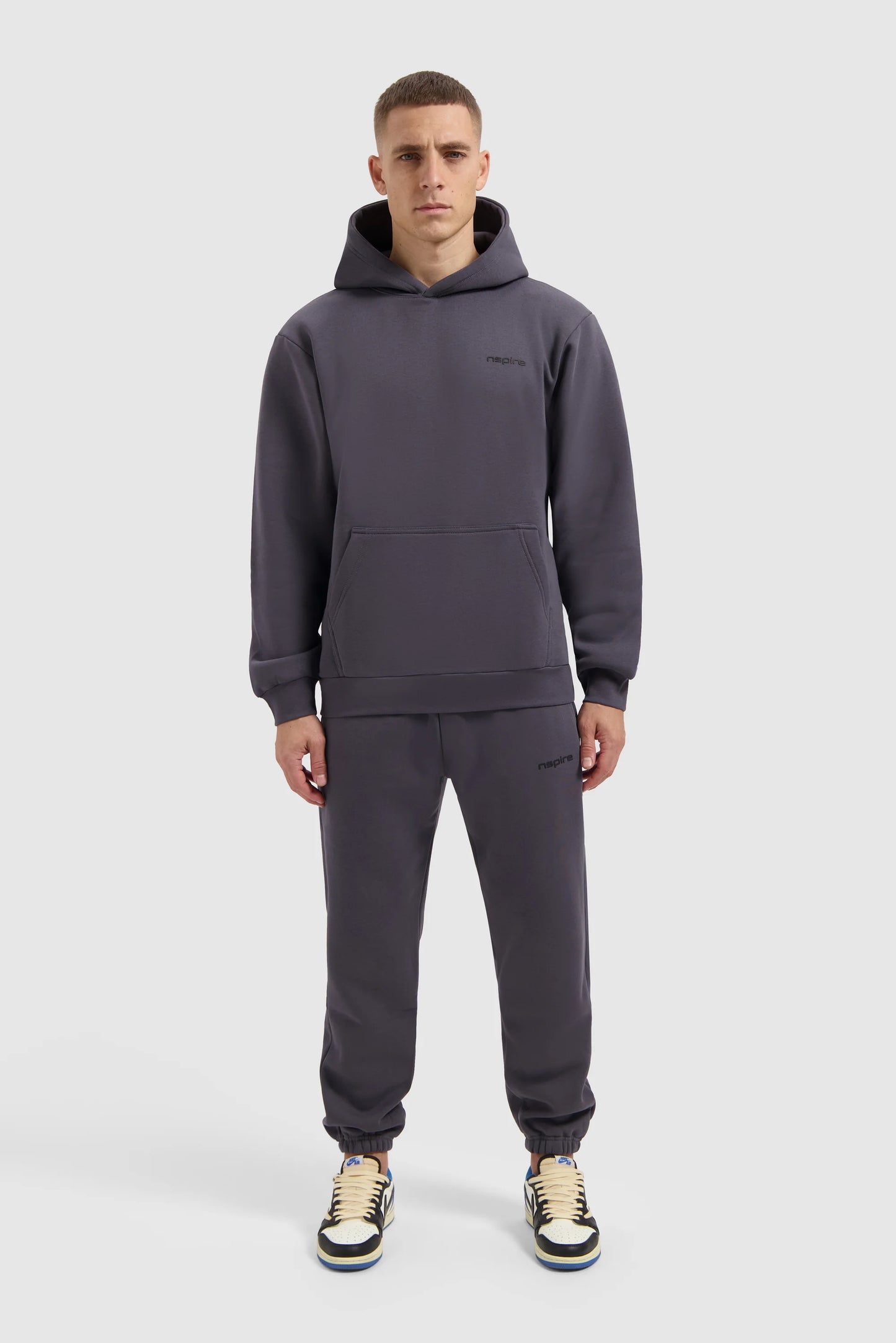 Fleece Track Suit Hoodie Set - Dark Grey